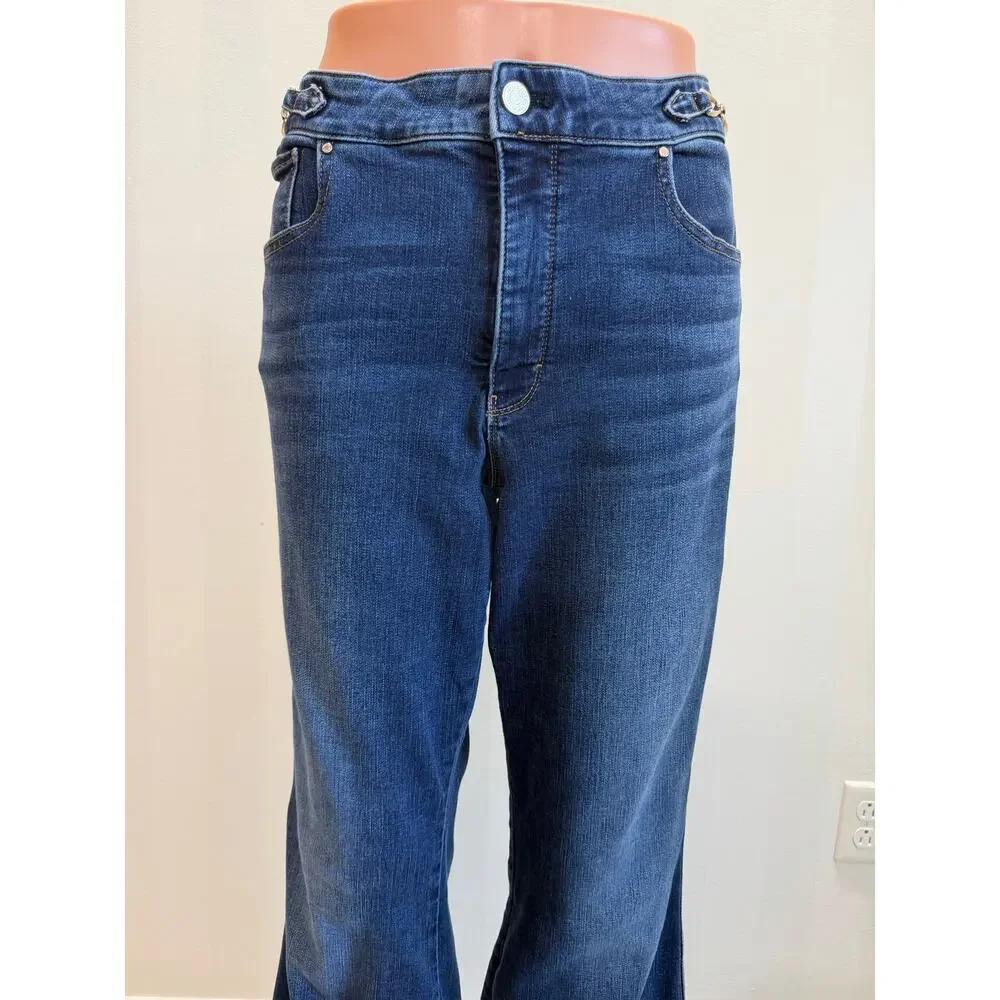 WHBM Women’s Distressed Flare Leg Jeans Sz 14 - Picture 5 of 13